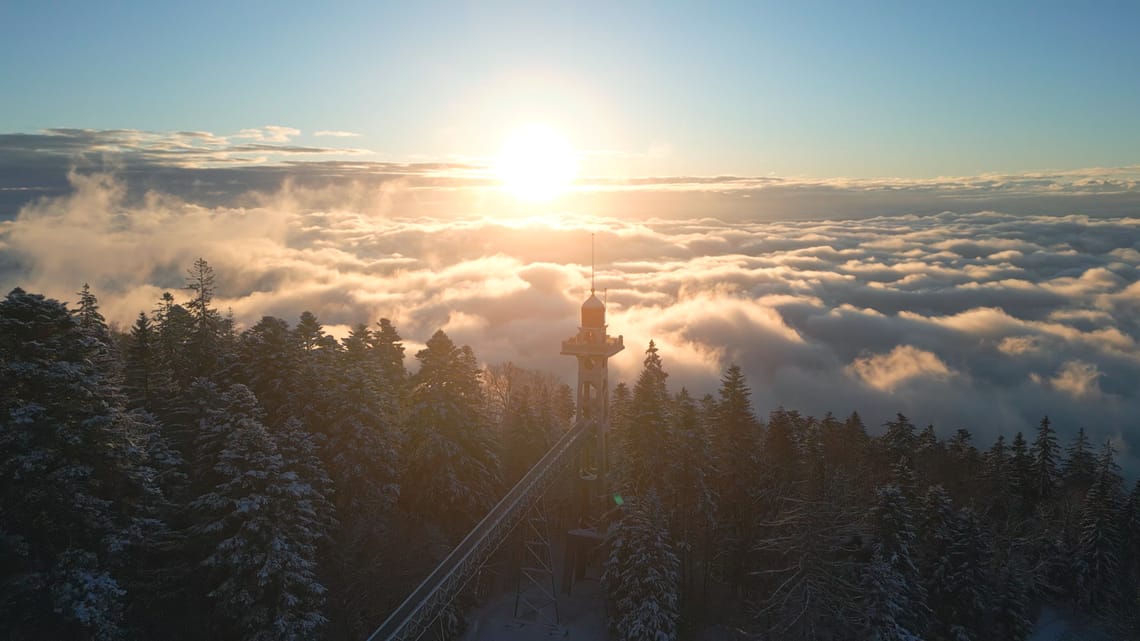 Winter sunrise at Neuchâtel, Switzerland